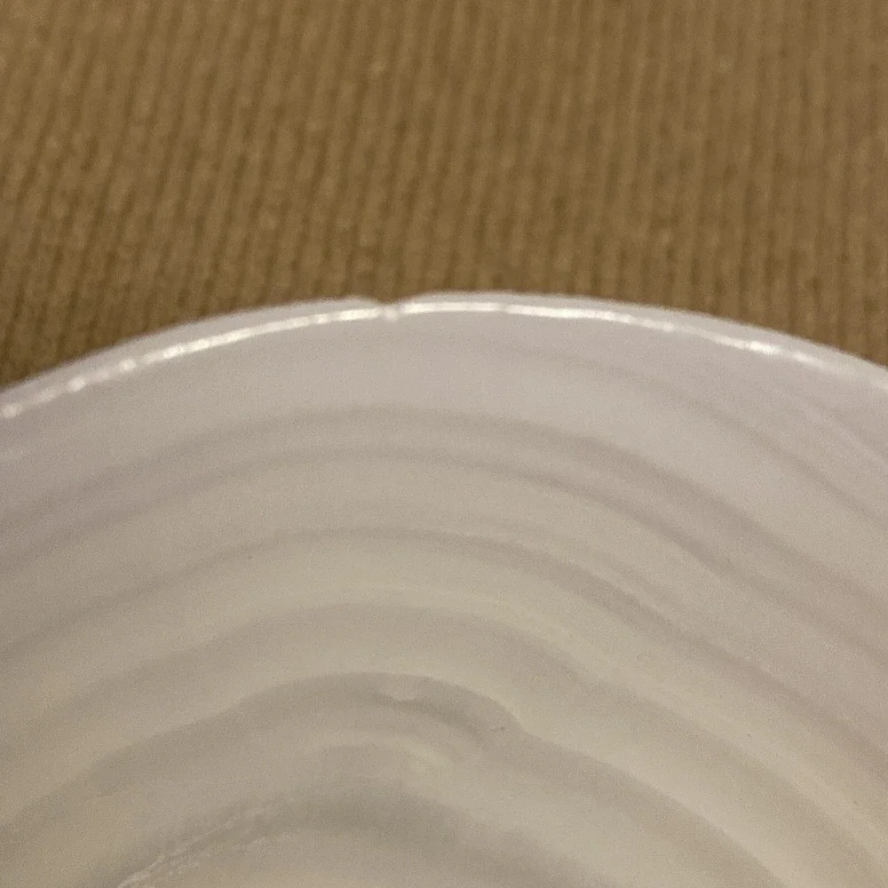 Rare VNTG Hand Crafted/Carved White Banded Onyx Stone Tea Cup 4 Oz Capacity